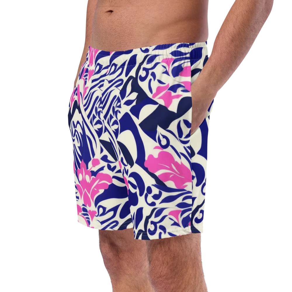 Neon Garden Rhapsody on Swim Trunks — Left Front