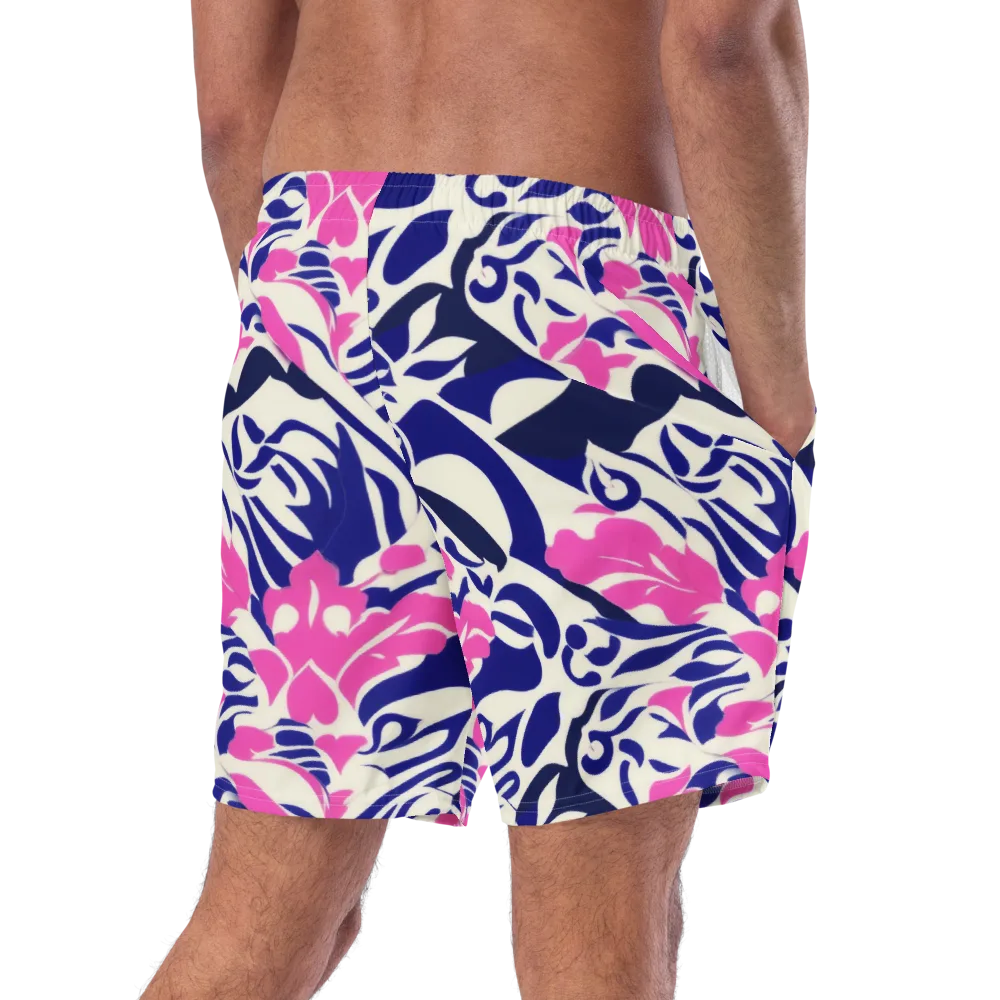 Neon Garden Rhapsody on Swim Trunks — Right Back