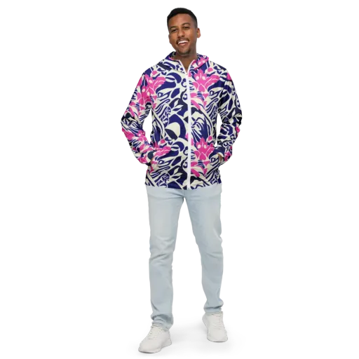 Neon Garden Rhapsody on a Men's Windbreaker