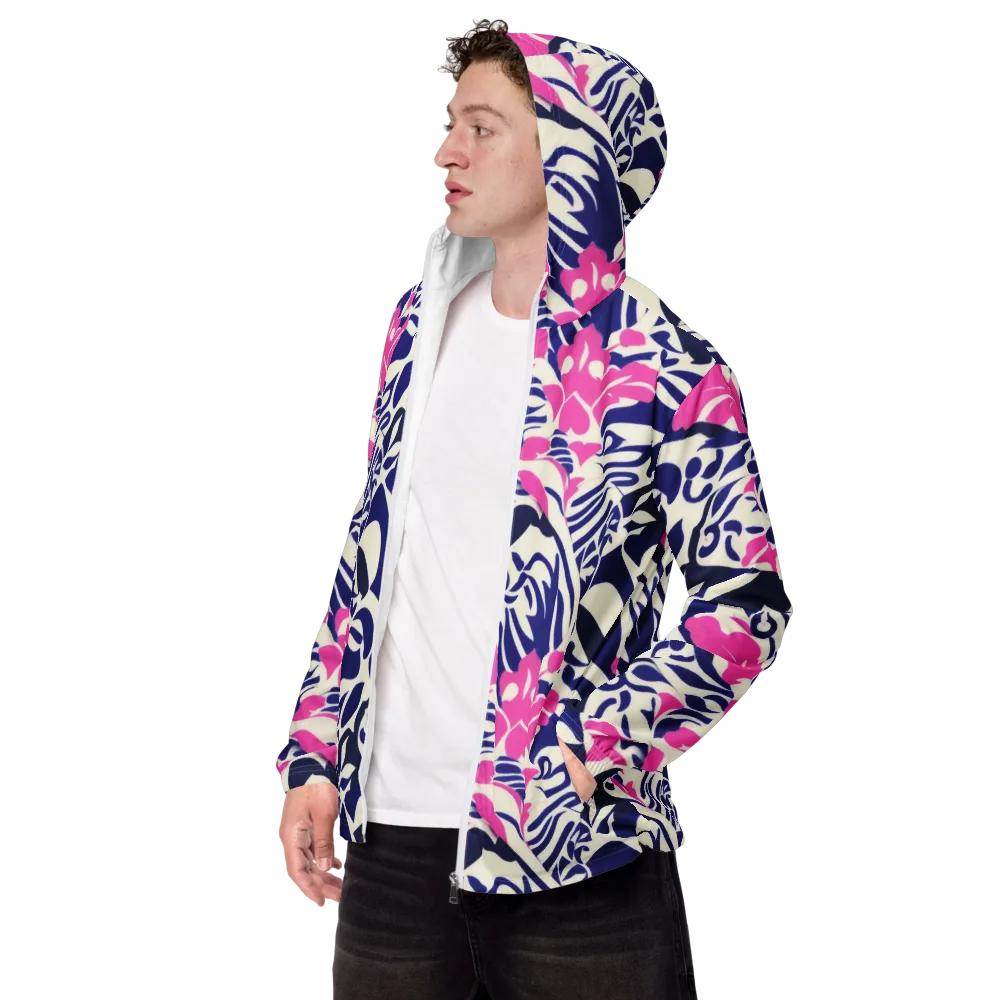 Neon Garden Rhapsody on Men's Windbreaker — Left Front