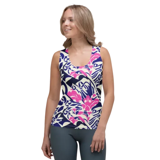 Neon Garden Rhapsody on a Women's Tank Top