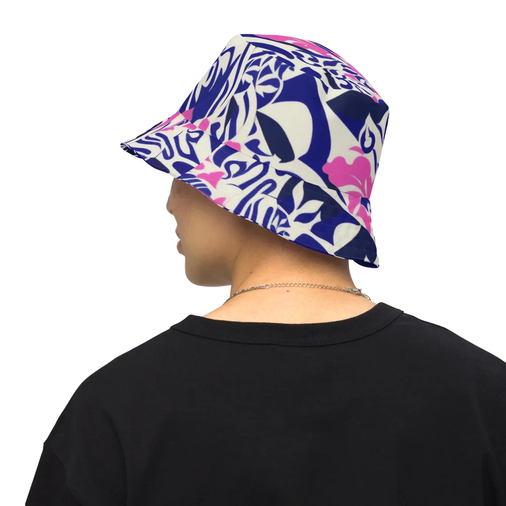 Neon Garden Rhapsody on Reversible Bucket Hat — Back Inside