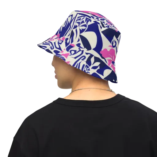 Neon Garden Rhapsody on a Reversible Bucket Hat