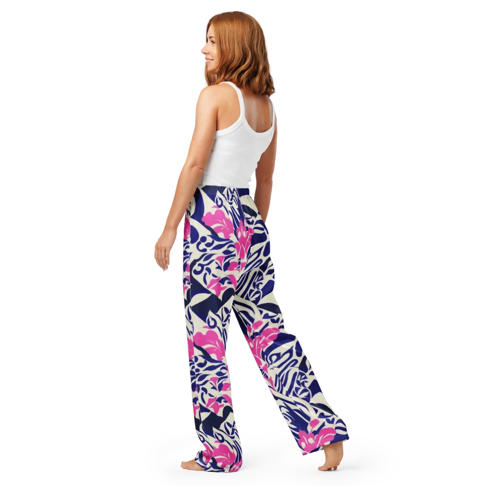 Neon Garden Rhapsody on Women's Pajama Pants — Back
