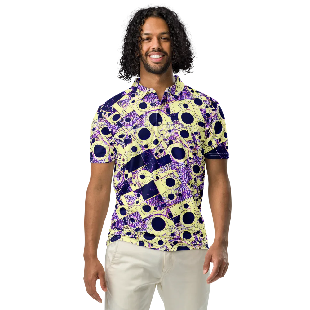 Solar Blueprint on Men's Slim Fit Polo Shirt — Front