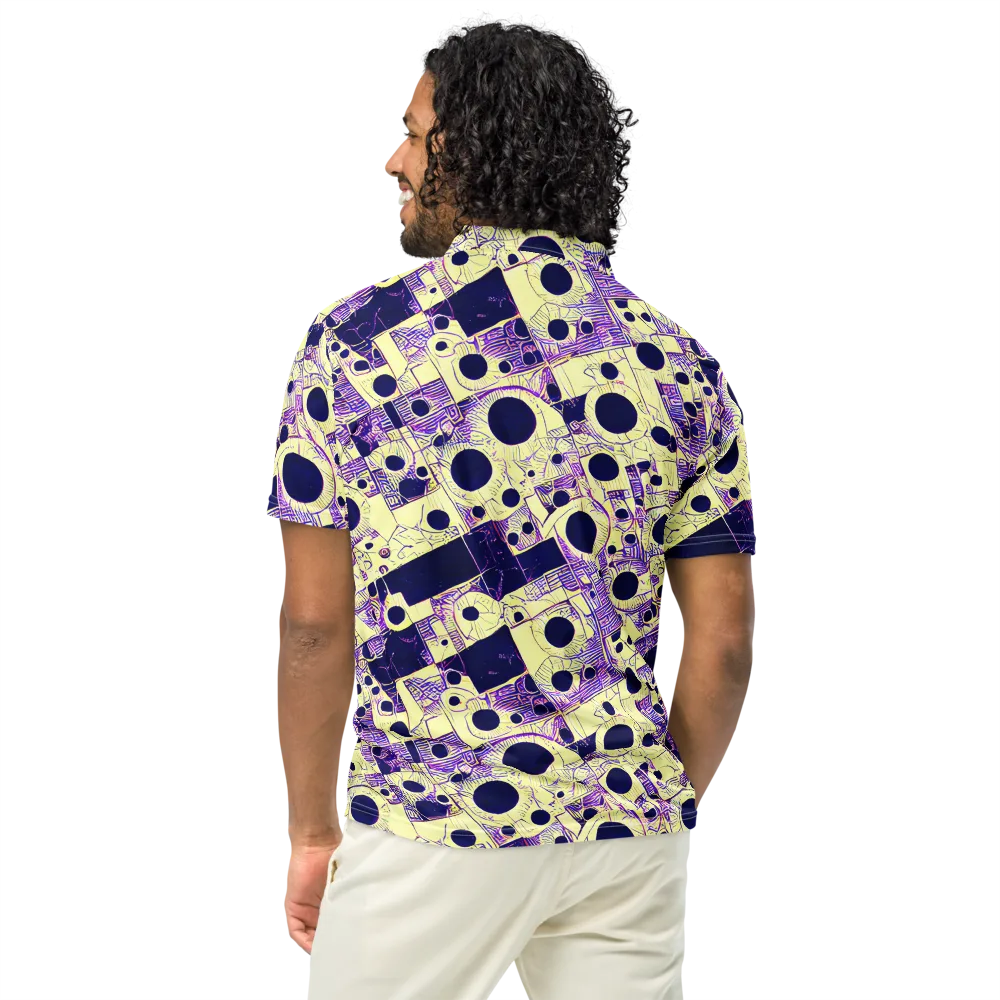 Solar Blueprint on Men's Slim Fit Polo Shirt — Back