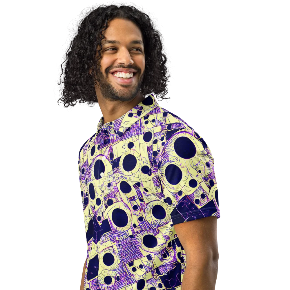 Solar Blueprint on Men's Slim Fit Polo Shirt — Left Front