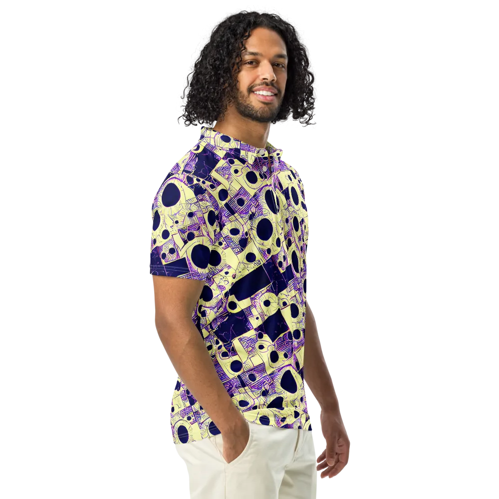 Solar Blueprint on Men's Slim Fit Polo Shirt — Right Front