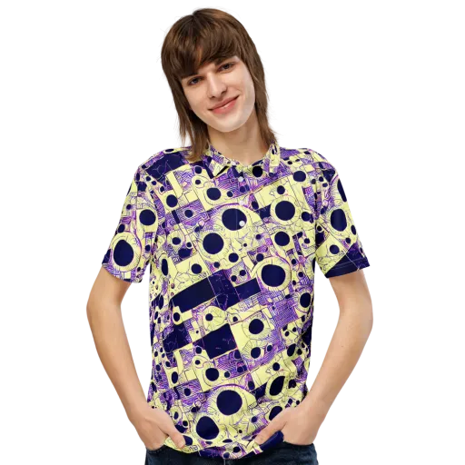Solar Blueprint on a Men's Slim Fit Polo Shirt