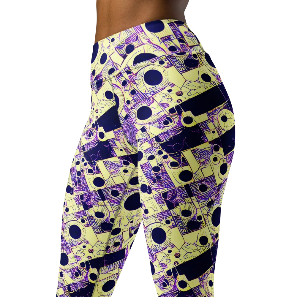 Solar Blueprint on Yoga Leggings — Left Front
