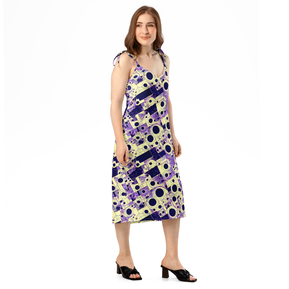 Solar Blueprint on Slip Dress — Right Front