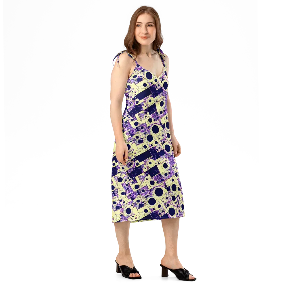 Solar Blueprint on Slip Dress — Right Front