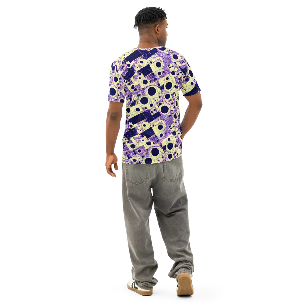 Solar Blueprint on Men's Cotton Crew Neck T-Shirt — Back