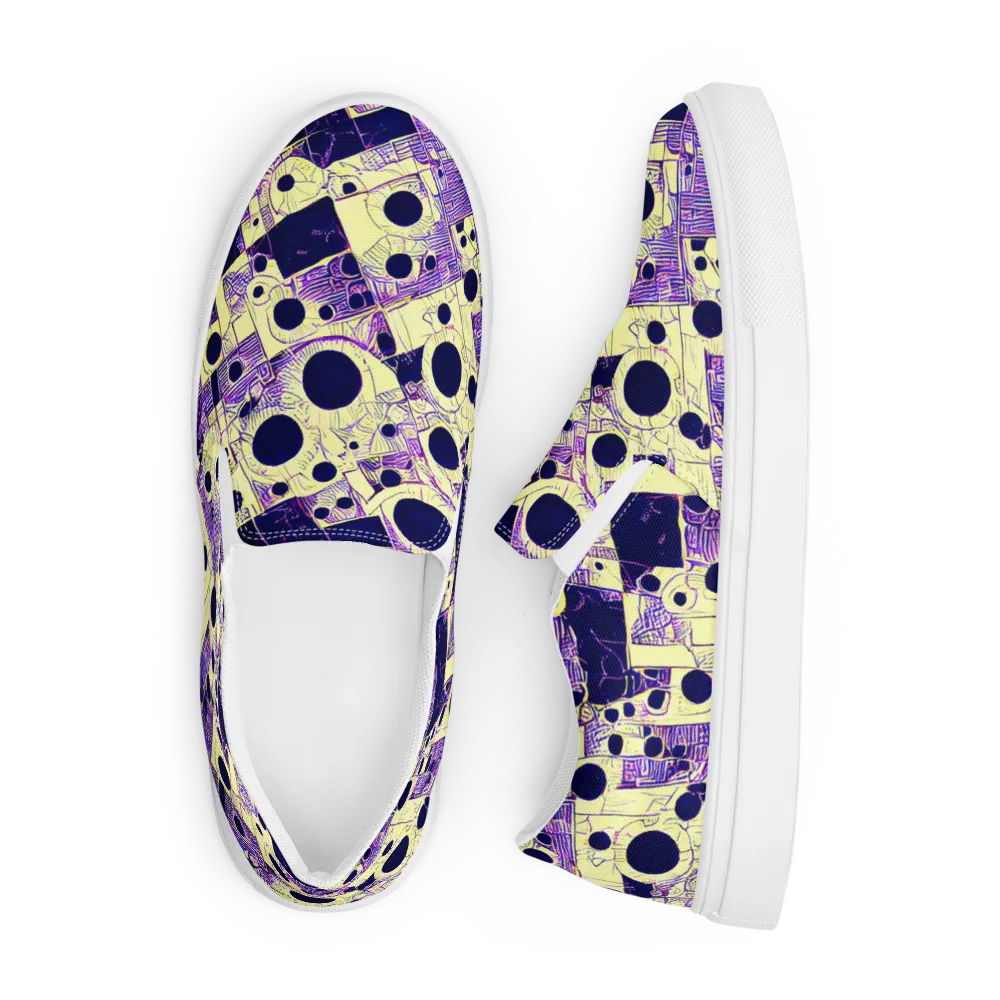 Solar Blueprint on Men's Slip-On Canvas Shoes — Front