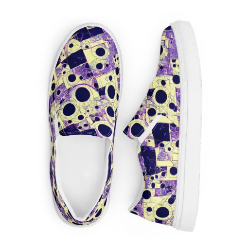 Solar Blueprint on a Men's Slip-On Canvas Shoes