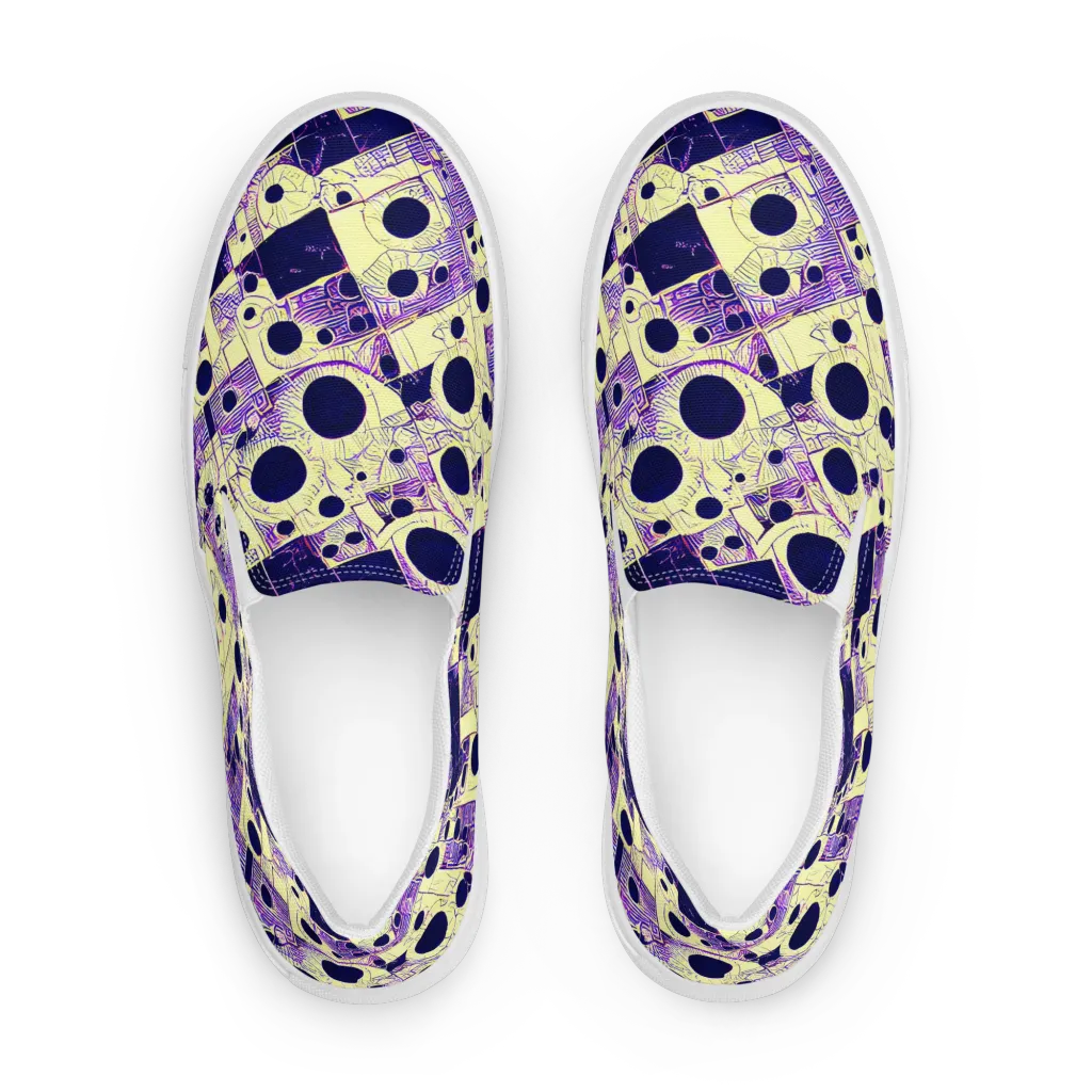 Solar Blueprint on Women's Slip-On Canvas Shoes — Front