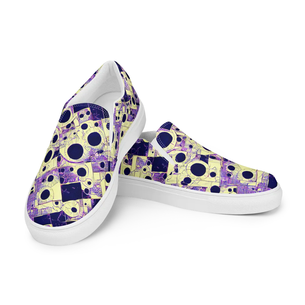 Solar Blueprint on Women's Slip-On Canvas Shoes — Left Front