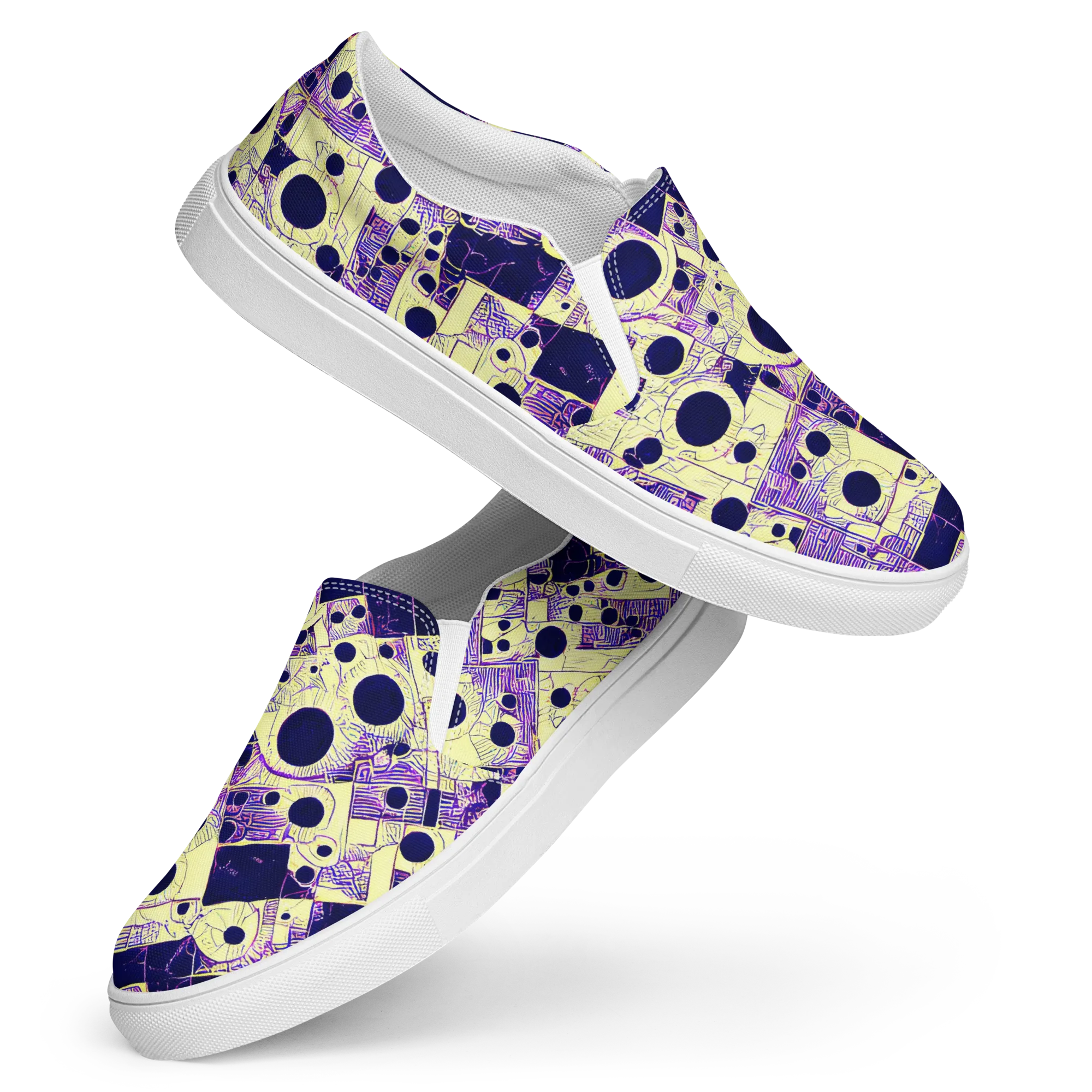 Solar Blueprint on Women's Slip-On Canvas Shoes — Front