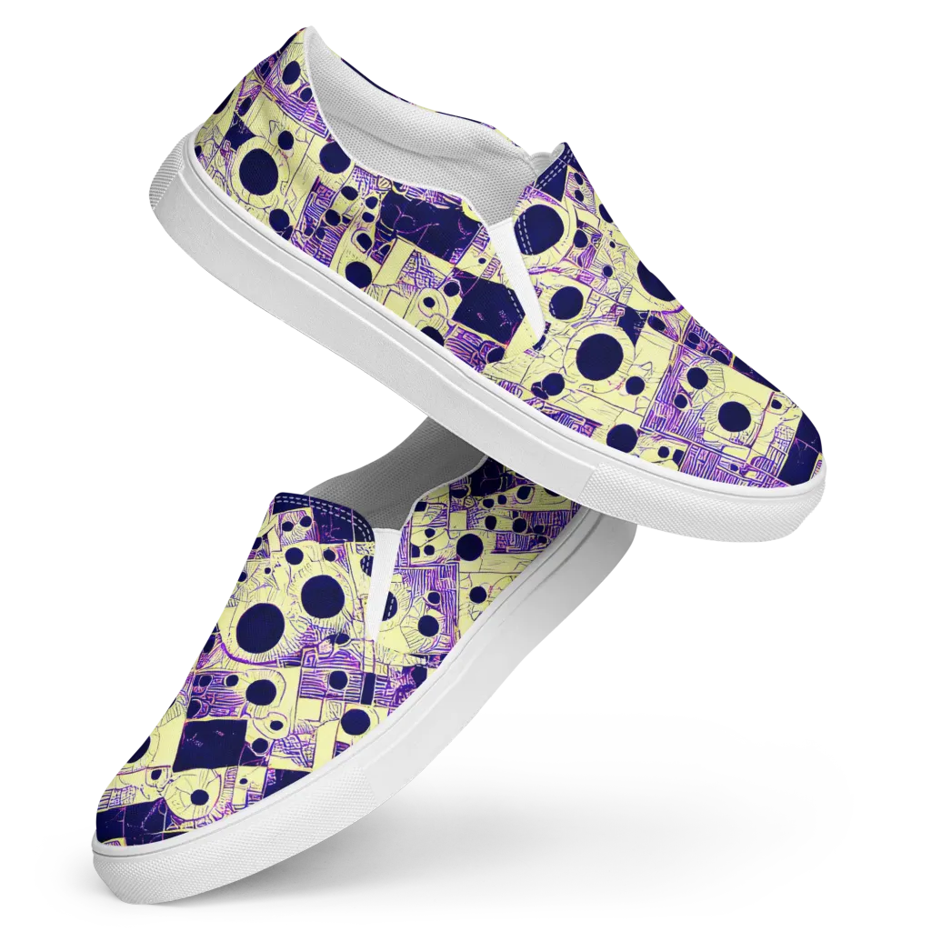 Solar Blueprint on Women's Slip-On Canvas Shoes — Front