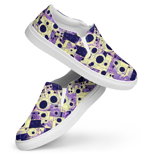 Solar Blueprint on a Women's Slip-On Canvas Shoes
