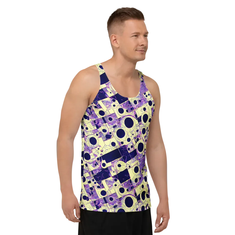 Solar Blueprint on Men's Tank Top — Right Front