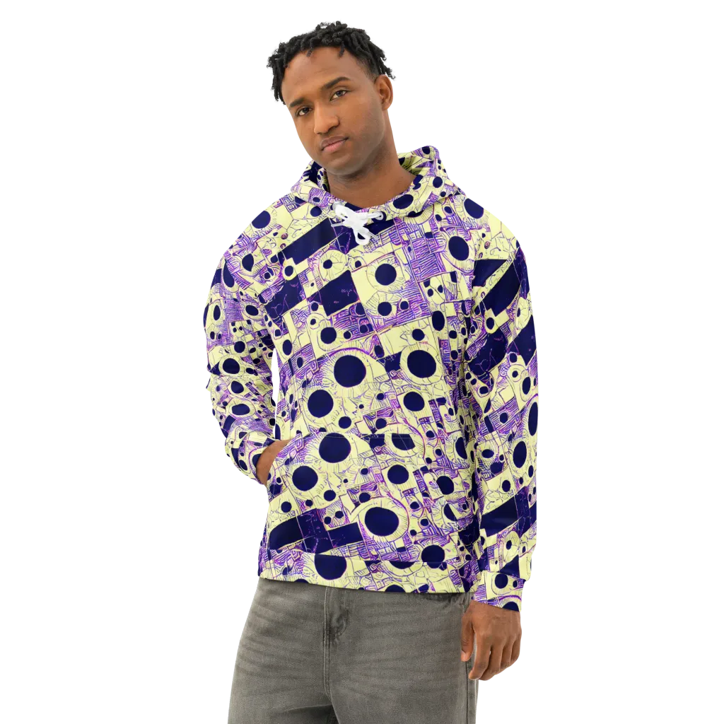 Solar Blueprint on Cotton Hoodie — Left Front