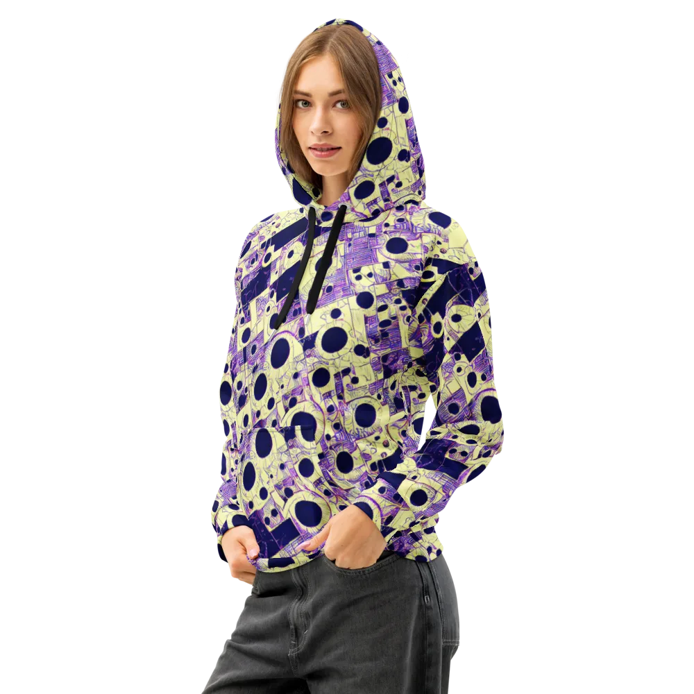 Solar Blueprint on Cotton Hoodie — Left Front