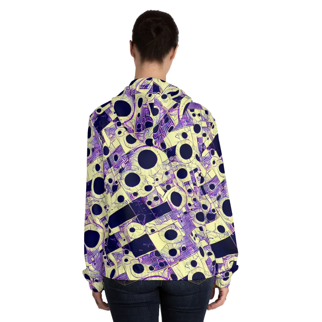 Solar Blueprint on Women's Full-Zip Hoodie — Back On Person