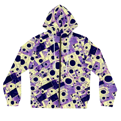 Solar Blueprint on a Women's Full-Zip Hoodie