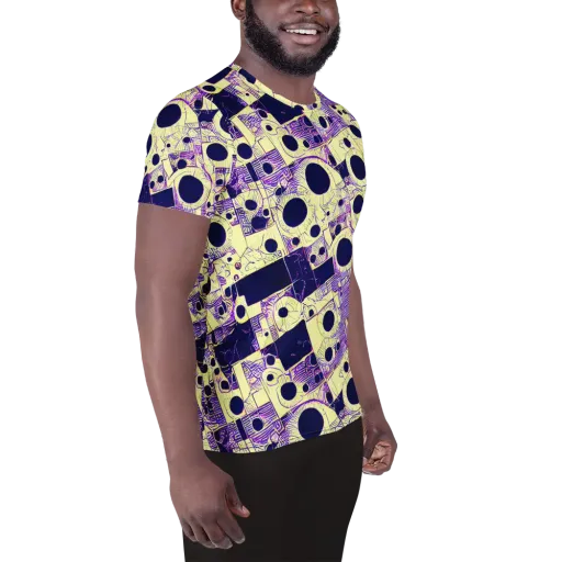 Solar Blueprint on a Men's Athletic T-Shirt