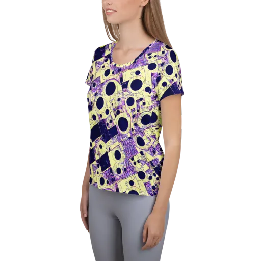 Solar Blueprint on a Women's Athletic T-Shirt