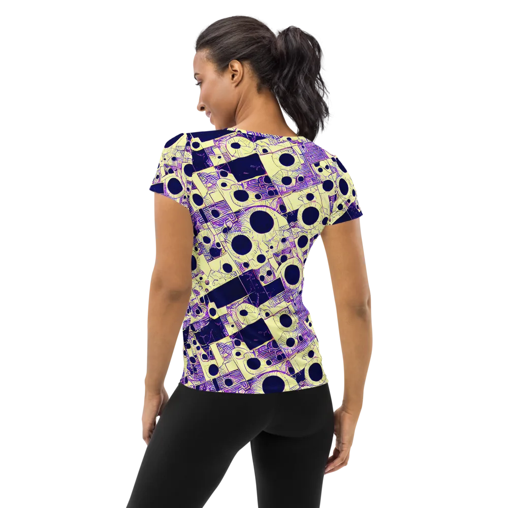 Solar Blueprint on Women's Athletic T-Shirt — Back