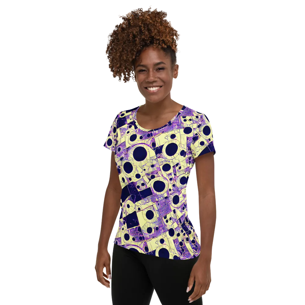 Solar Blueprint on Women's Athletic T-Shirt — Left