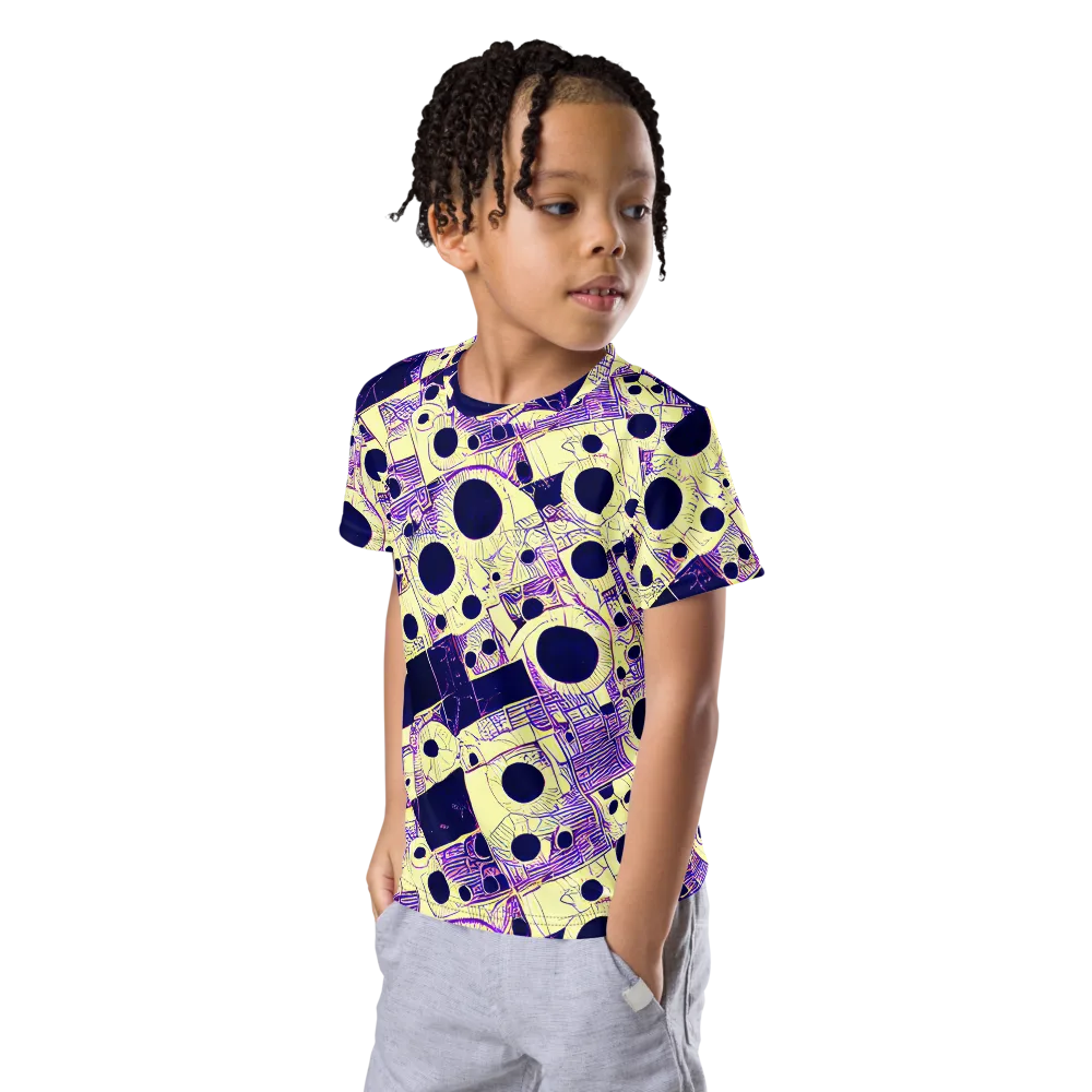 Solar Blueprint on Kids Crew Neck T-Shirt — Left Front