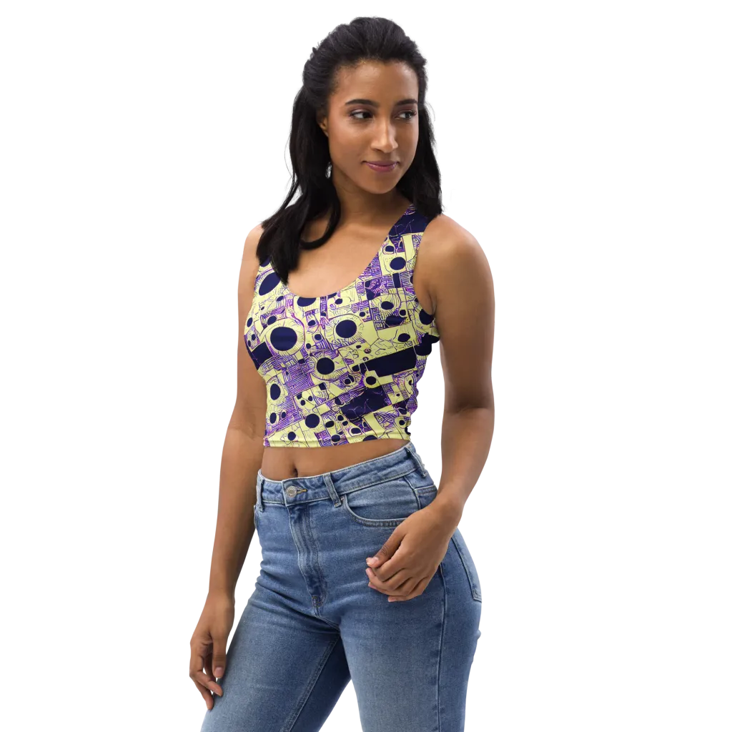 Solar Blueprint on Crop Top — Left Front