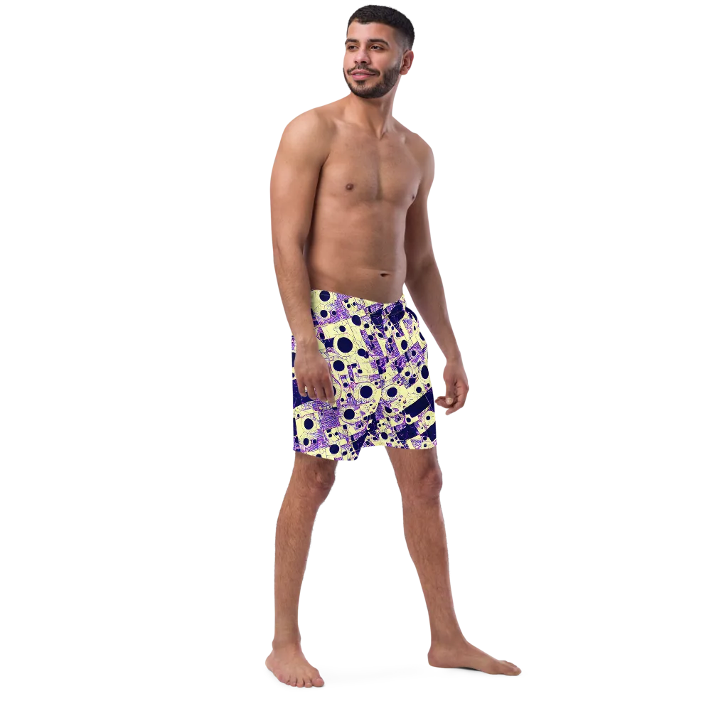 Solar Blueprint on Swim Trunks — Right Front