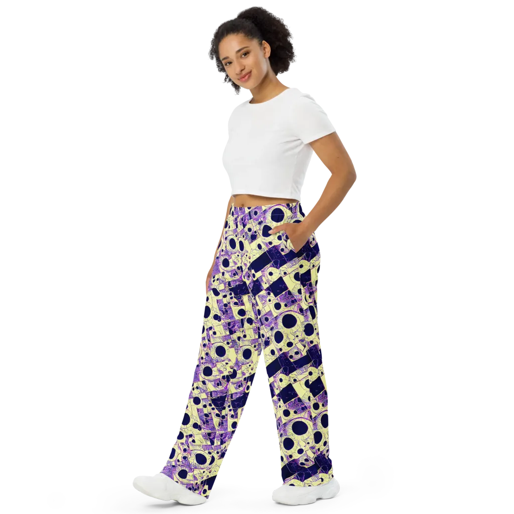Solar Blueprint on Wide-Leg Pants — Left Front
