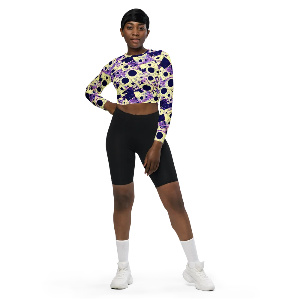 Solar Blueprint on Long Sleeve Crop Top — Front