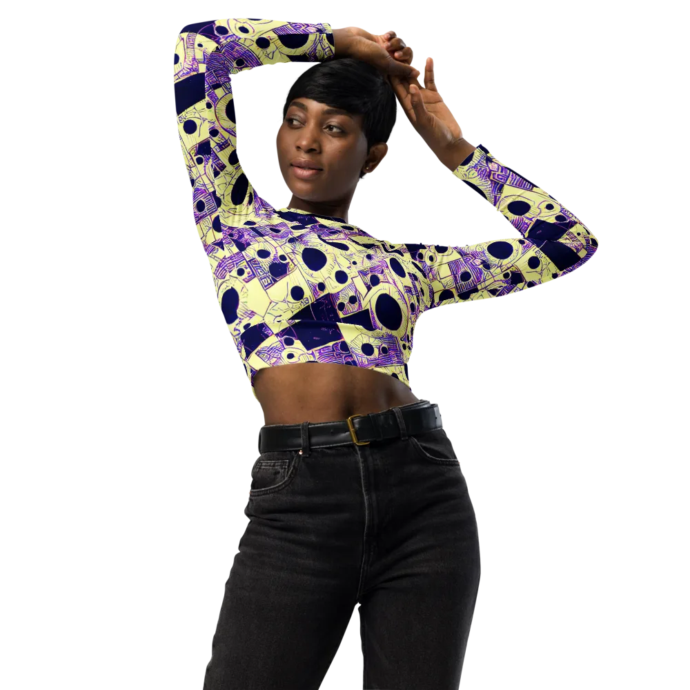 Solar Blueprint on Long Sleeve Crop Top — Front