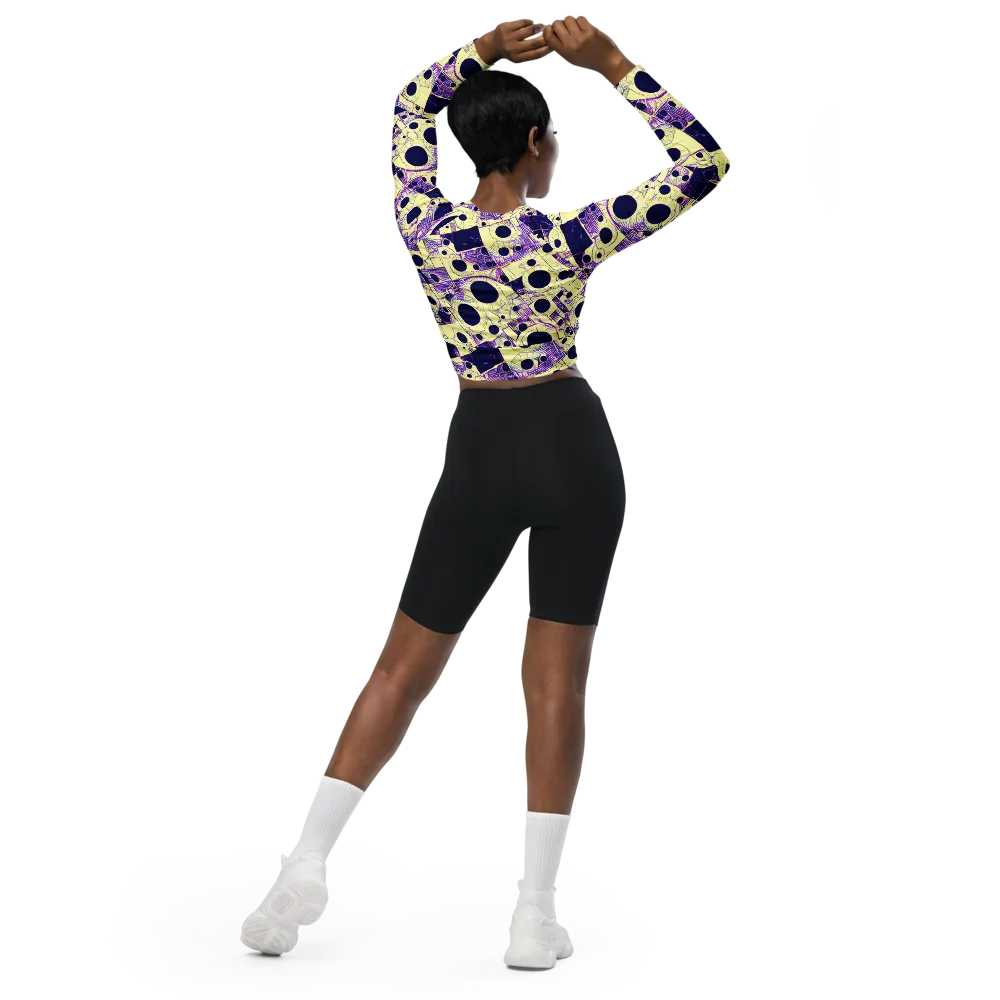 Solar Blueprint on Long Sleeve Crop Top — Back