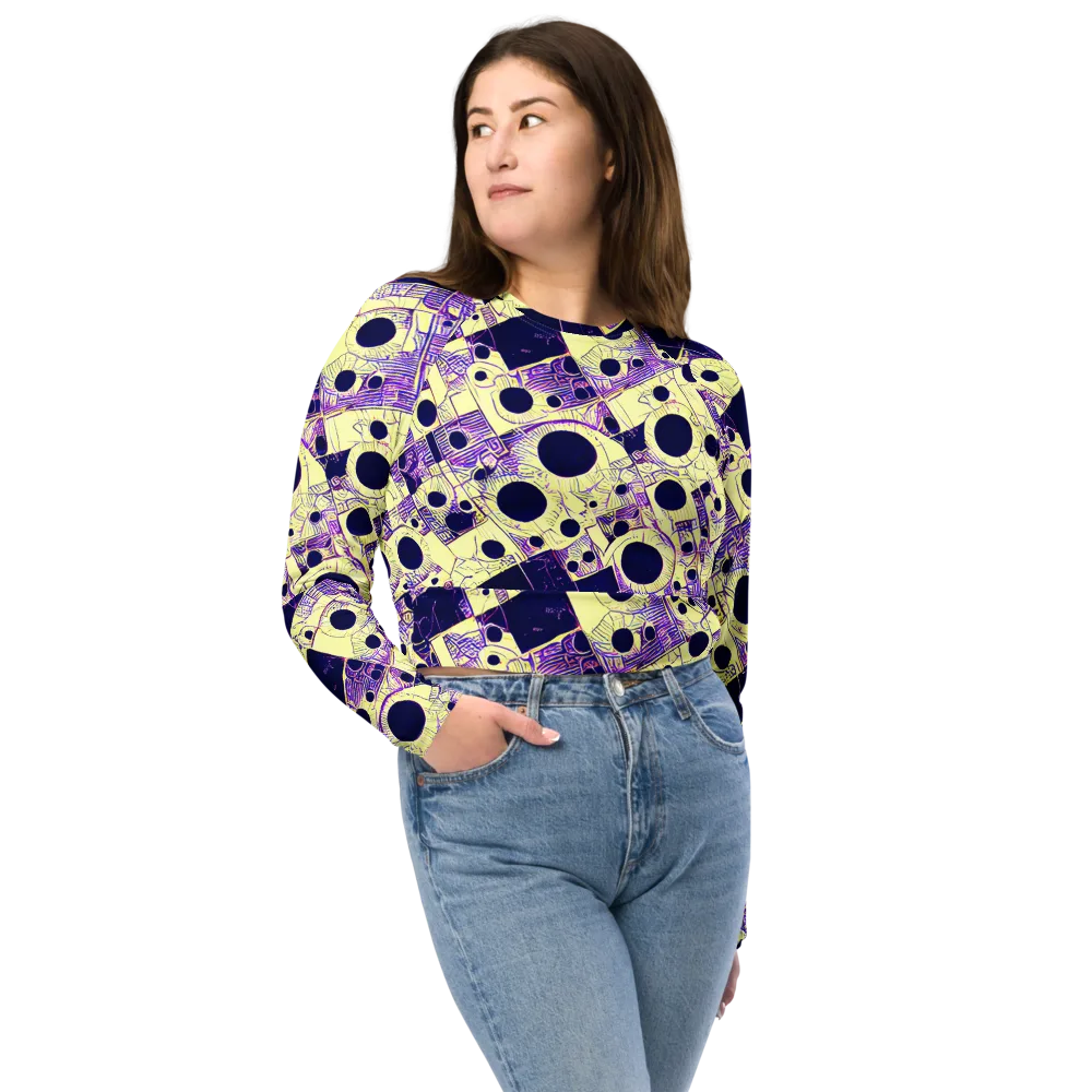 Solar Blueprint on Long Sleeve Crop Top — Front