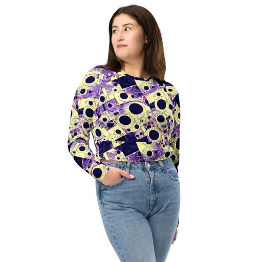 Solar Blueprint on a Long Sleeve Crop Top