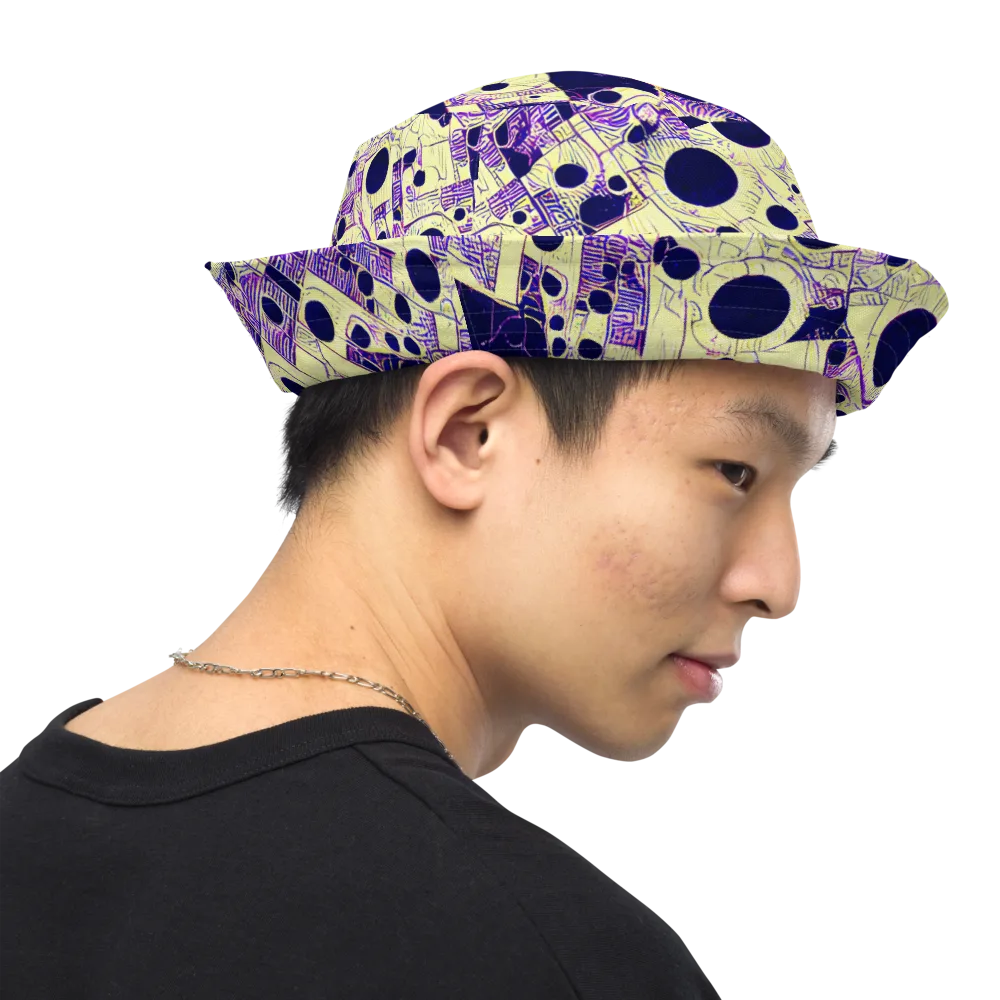 Solar Blueprint on Reversible Bucket Hat — Right Outside