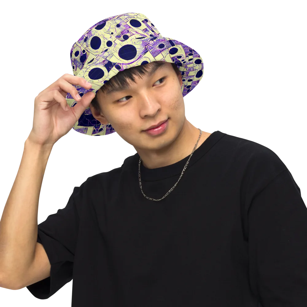 Solar Blueprint on Reversible Bucket Hat — Front Inside