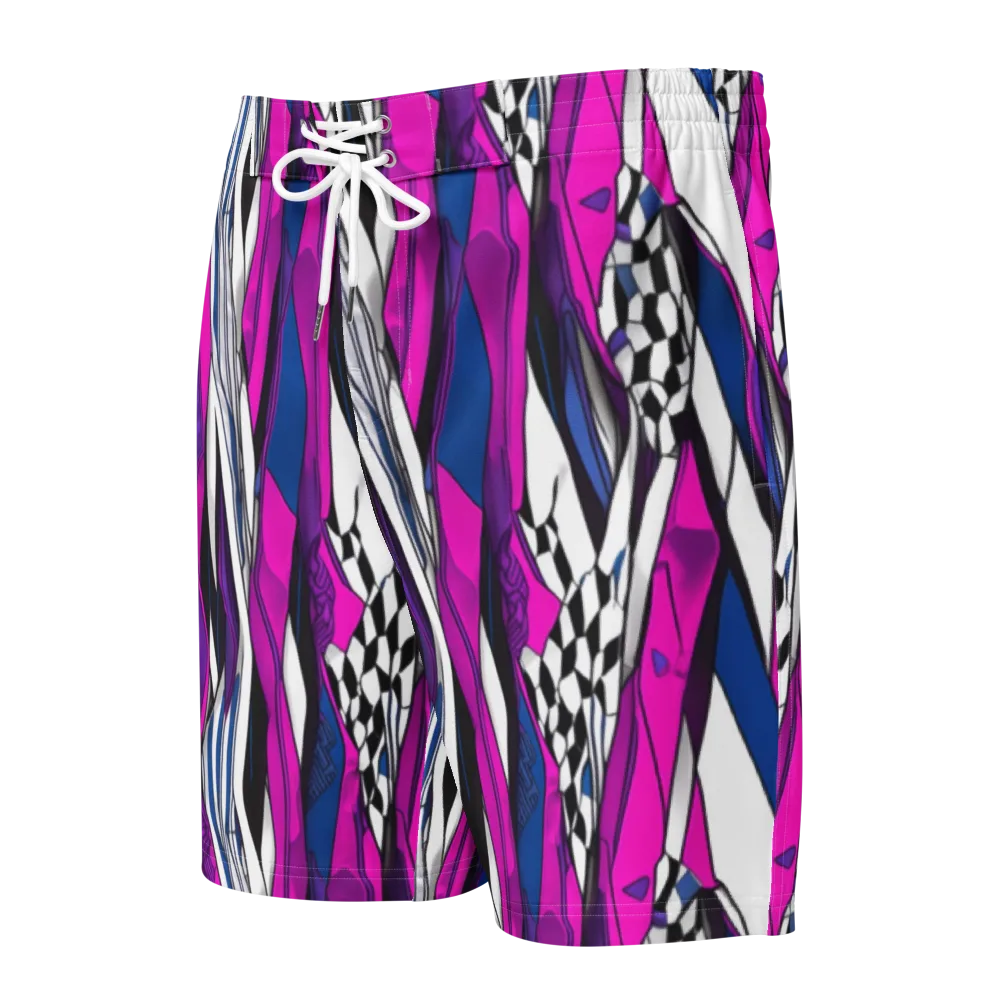 Electric Runway on Men's Board Shorts — Front