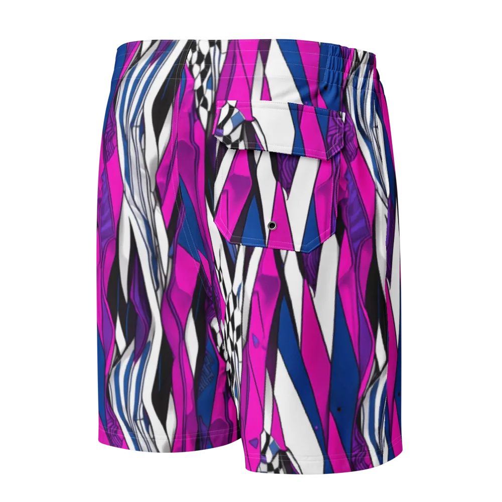 Electric Runway on Men's Board Shorts — Back