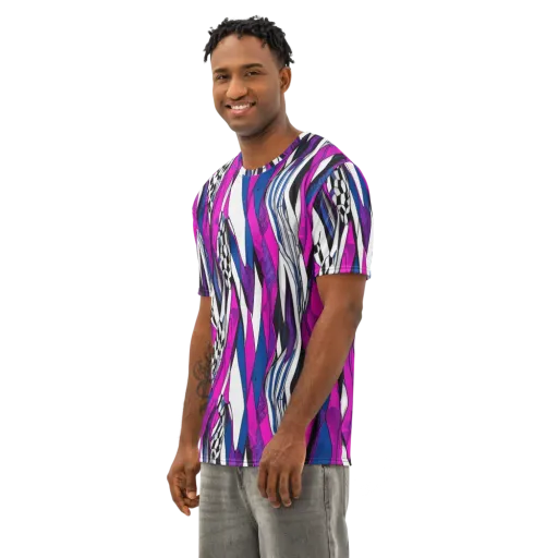 Electric Runway on a Men's Cotton Crew Neck T-Shirt
