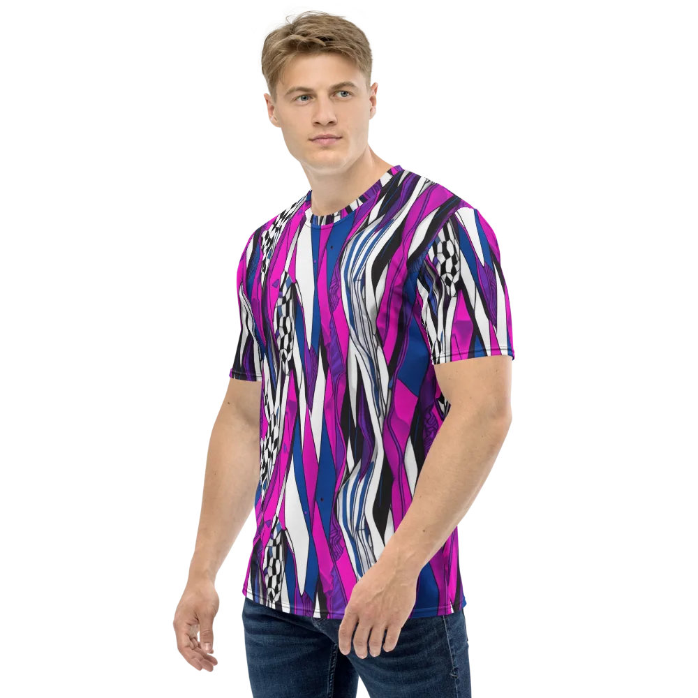 Electric Runway on Men's Crew Neck T-Shirt — Left
