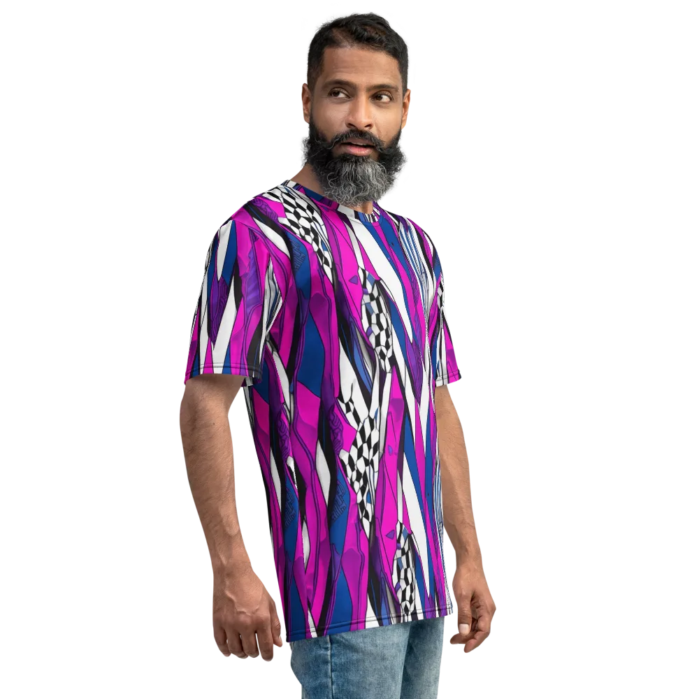Electric Runway on Men's Crew Neck T-Shirt — Right