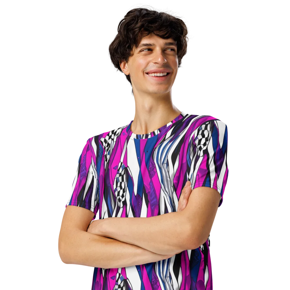 Electric Runway on Men's Crew Neck T-Shirt — Left Front